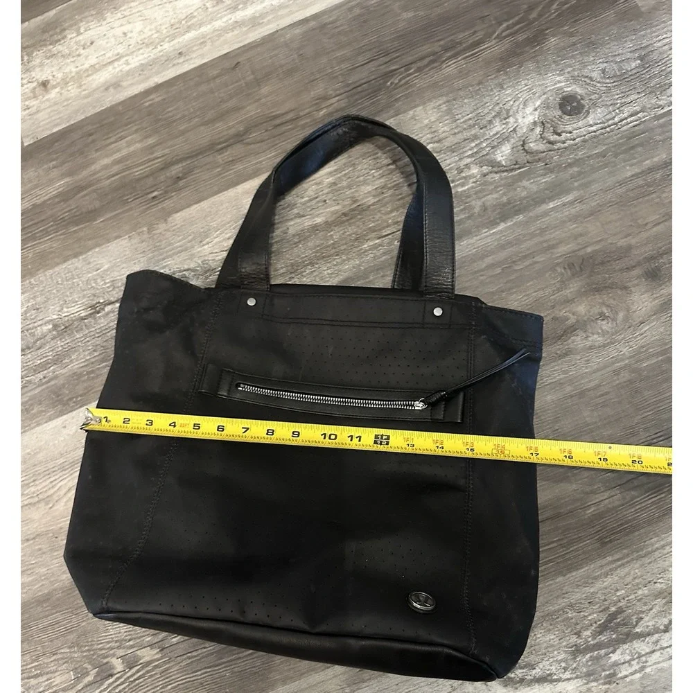Lululemon Out &‎ About Denim Black Tote Gym Travel Bag